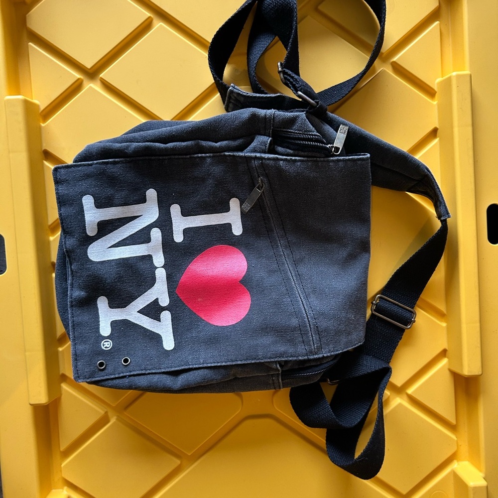 I Love NY Black and Pink Messenger Bag